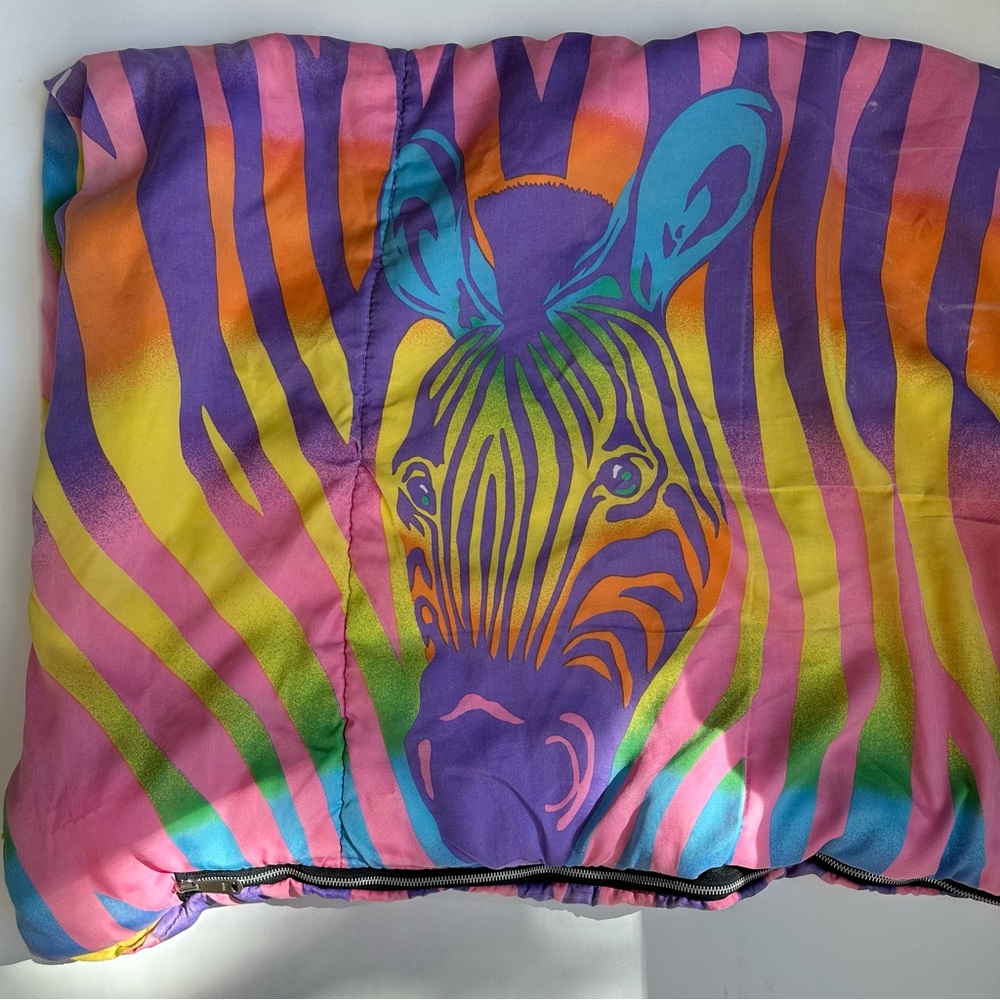 Lisa Frank 1986 Vintage Zebra Rainbow Sleeping Bag